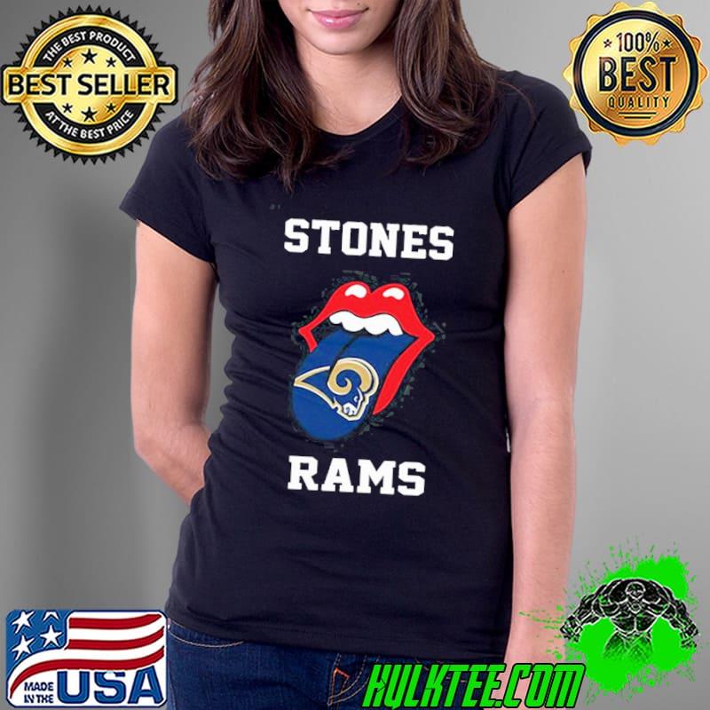 Rolling Stones Los Angeles Rams Logo Shirt Ladies Tee Rolling Stones Los Angeles Rams Logo Shirt Ladies Tee