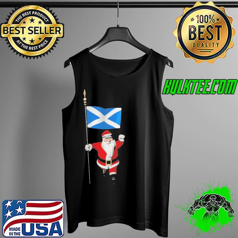 Santa Claus With Flag Of Scotland Christmas s Tank Top Santa Claus With Flag Of Scotland Christmas s Tank Top