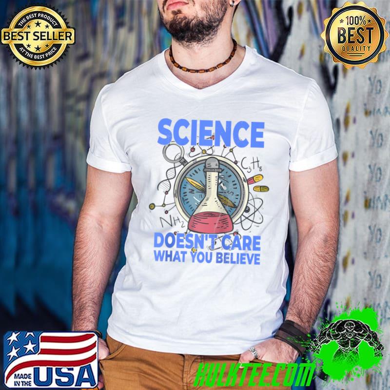 Science Doesn't Care What You Believe - Physics Teacher Raglan Baseball T-shirt