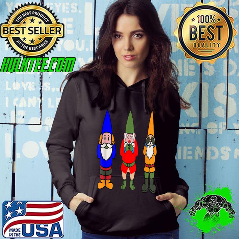 See No Evil, Speak No Evil, Hear No Evil, Garden Gnome T-Shirt
