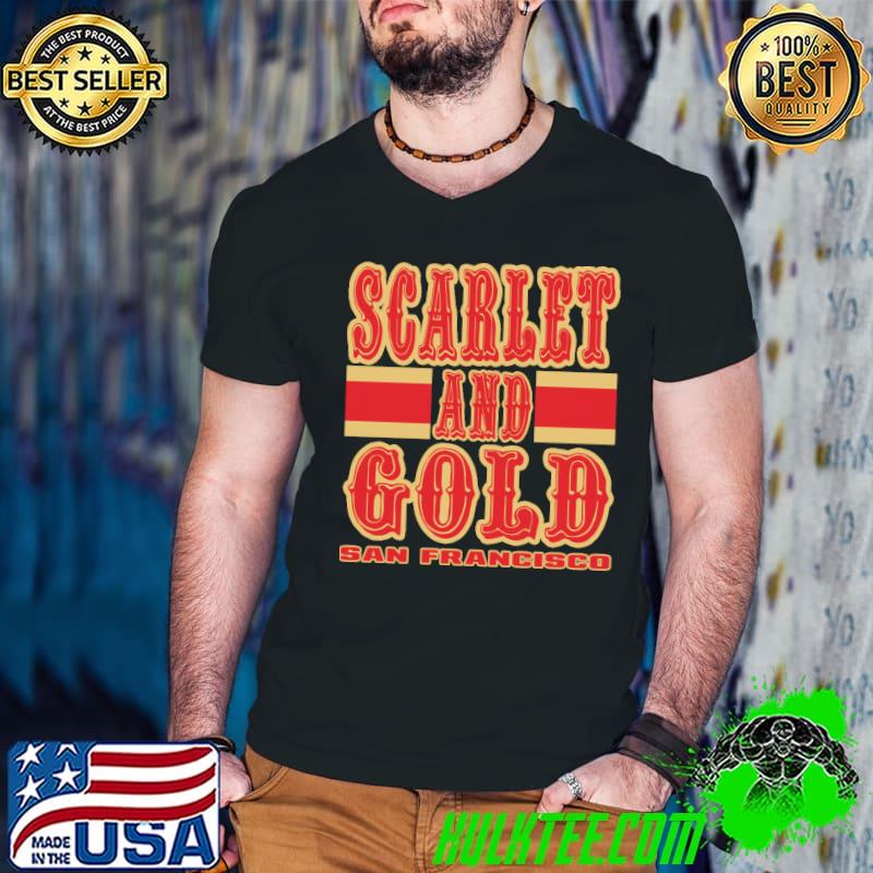 SF LYFE Scarlet and Gold San Francisco Shirt Guys V Neck SF LYFE Scarlet and Gold San Francisco Shirt Guys V Neck