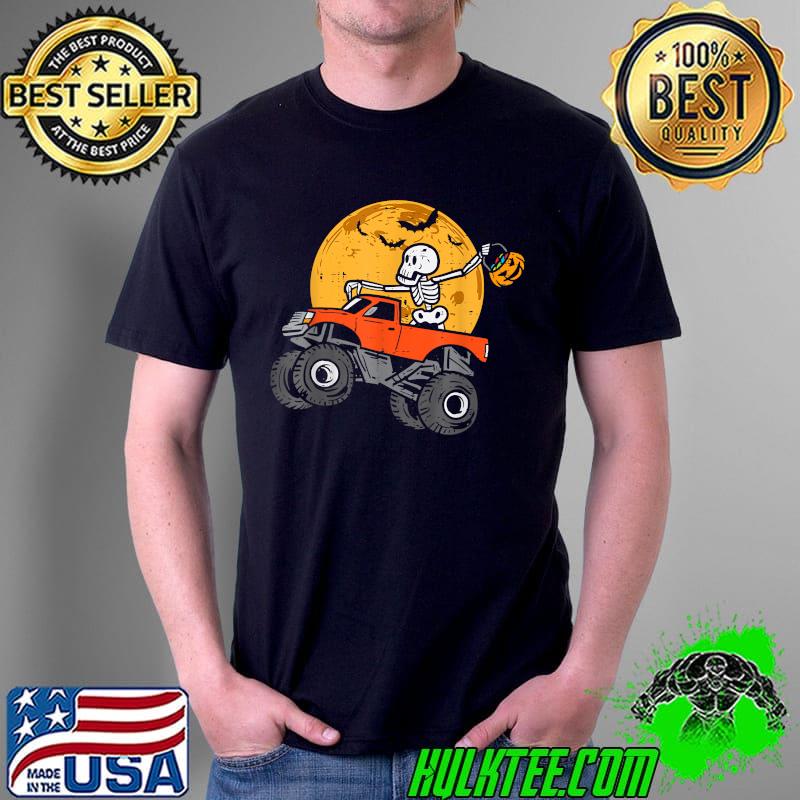 Skeleton Monster Truck Moon Candy Toddler Boys Halloween Kid T-Shirt Unisex Skeleton Monster Truck Moon Candy Toddler Boys Halloween Kid T-Shirt Unisex