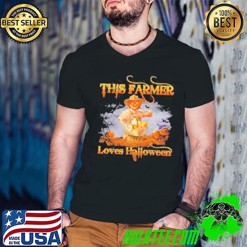 Skeleton Pumpkin This Farmer Loves Halloween Shirt
