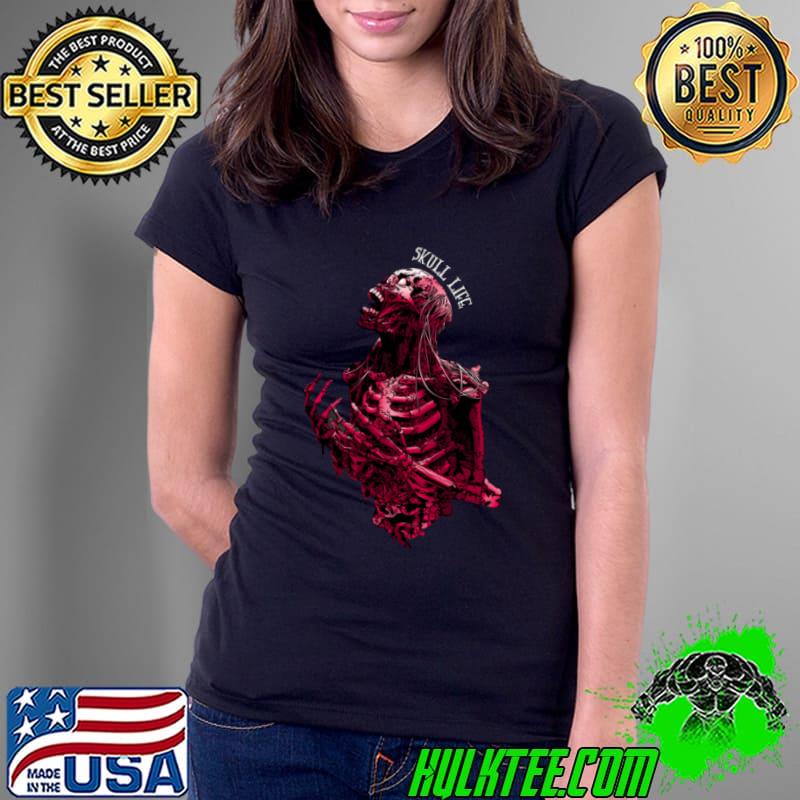 Skull life skeleton red shirt