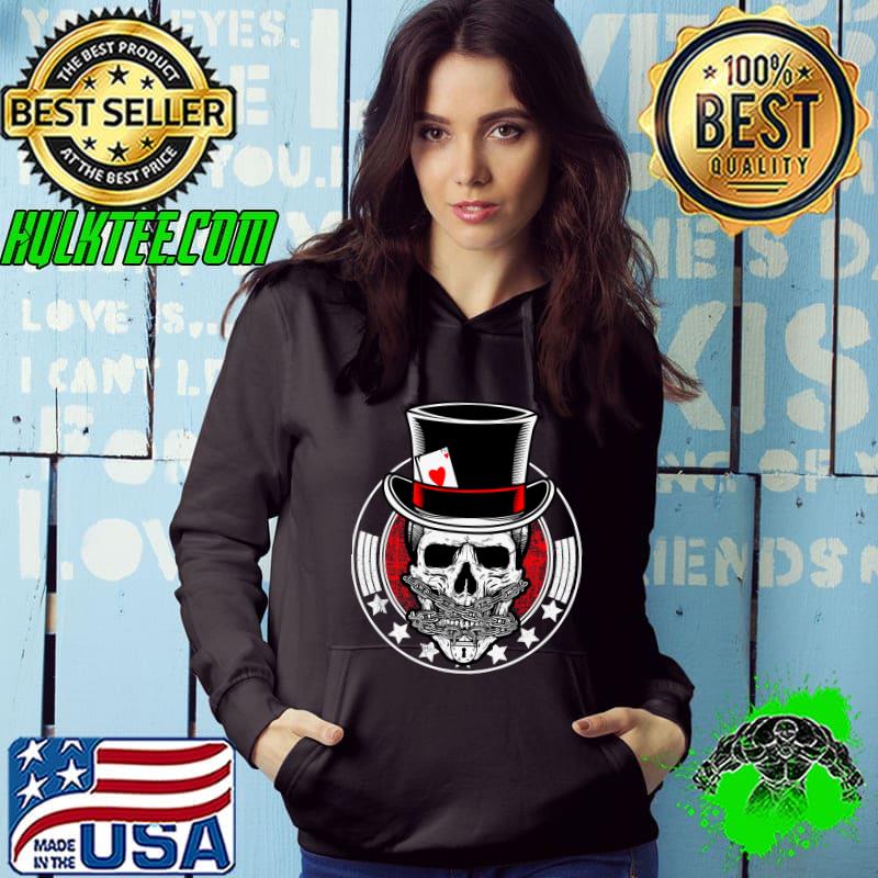 Skull Poker Ace Of Hearts Casino, Gambling, Card Player T-Shirt