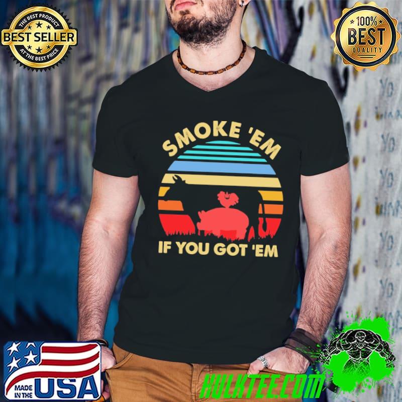 Smoke em if you got em cow chicken pig farm vintage s Guys V Neck Smoke em if you got em cow chicken pig farm vintage s Guys V Neck