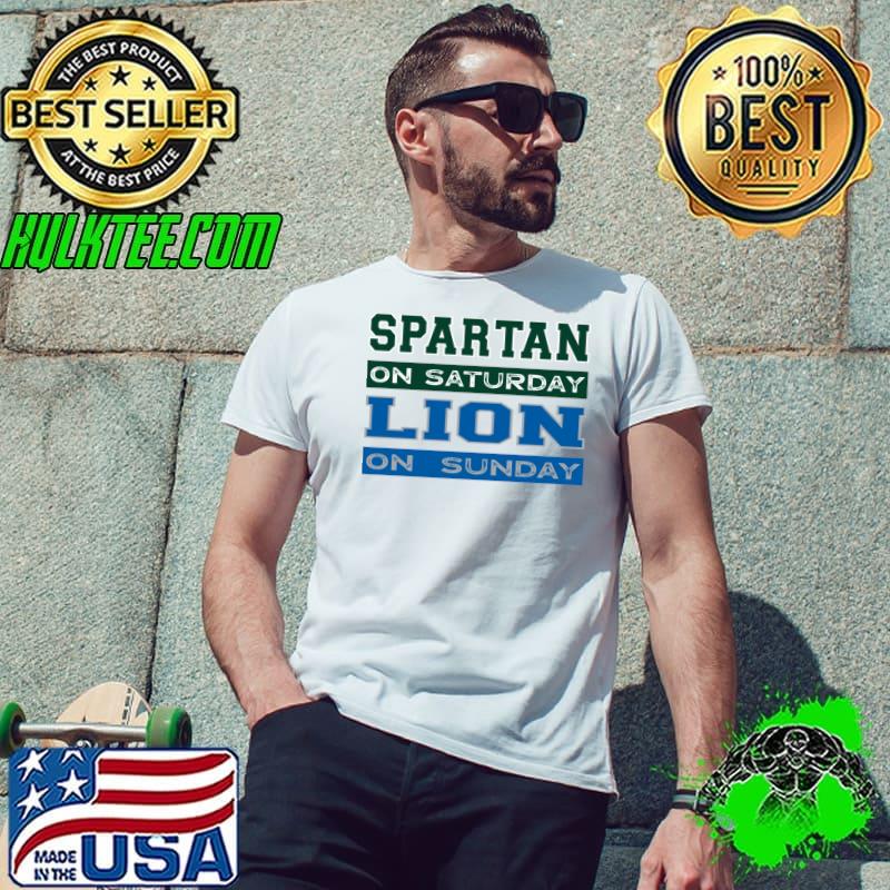 Spartan on Saturday Lion on Sunday Detroit Football Essential T-Shirt