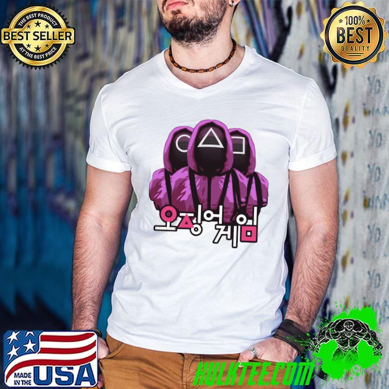 Squid Game Three Masked Guards T-s Guys V Neck Squid Game Three Masked Guards T-s Guys V Neck