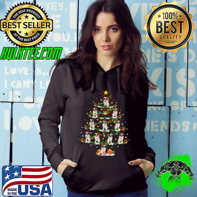 St. Bernard Dog Lover Lighting Saint Bernard Christmas Tree T-shirt