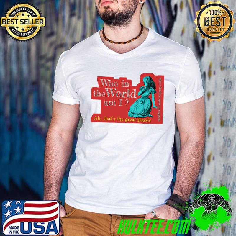 Sticker Who in the World am I Alice Classic T-Shirt Guys V Neck Sticker Who in the World am I Alice Classic T-Shirt Guys V Neck