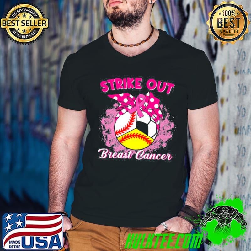 Strike Out Breast Cancer Awareness Softball Baseball Soccer Shirt Guys V Neck Strike Out Breast Cancer Awareness Softball Baseball Soccer Shirt Guys V Neck