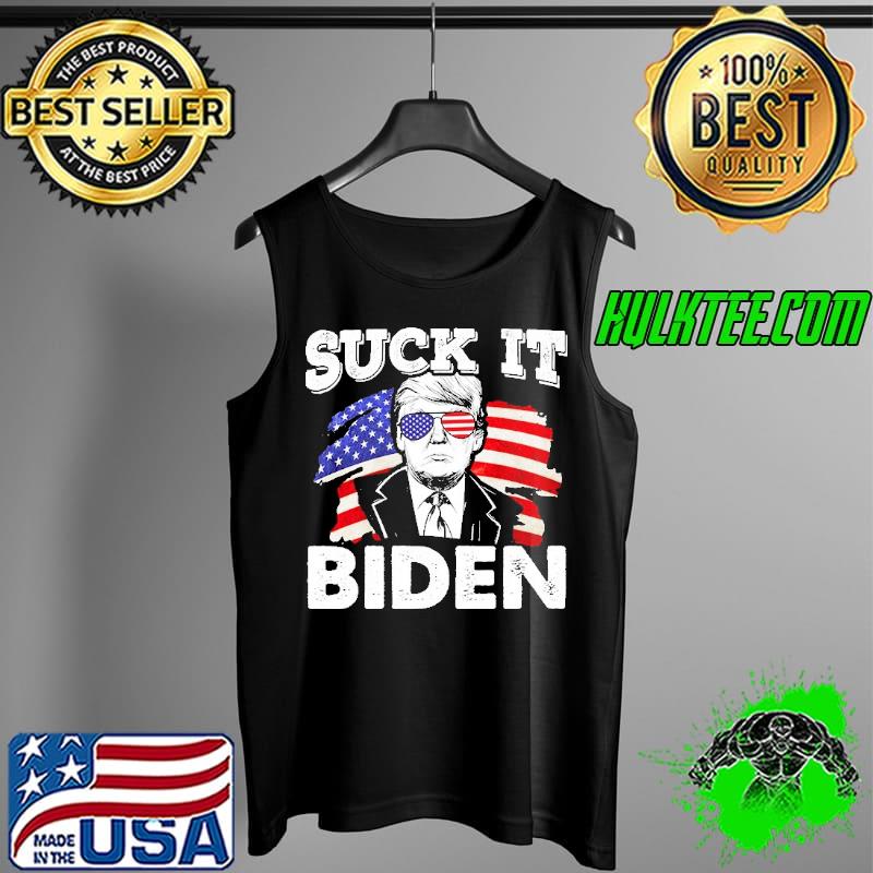 Suck It Biden Trump American Flag Shirt Tank Top Suck It Biden Trump American Flag Shirt Tank Top