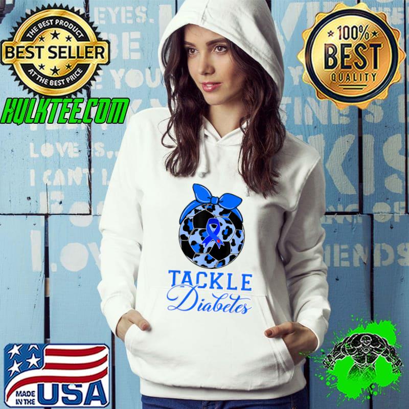 Tackle Soccer Blue Ribbon Tackle Diabetes Awareness T-Shirt