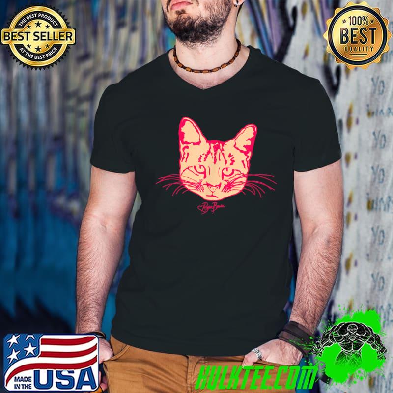 That Simple Pink Cat Face no. 5b Feline Art T-Shirt Guys V Neck That Simple Pink Cat Face no. 5b Feline Art T-Shirt Guys V Neck