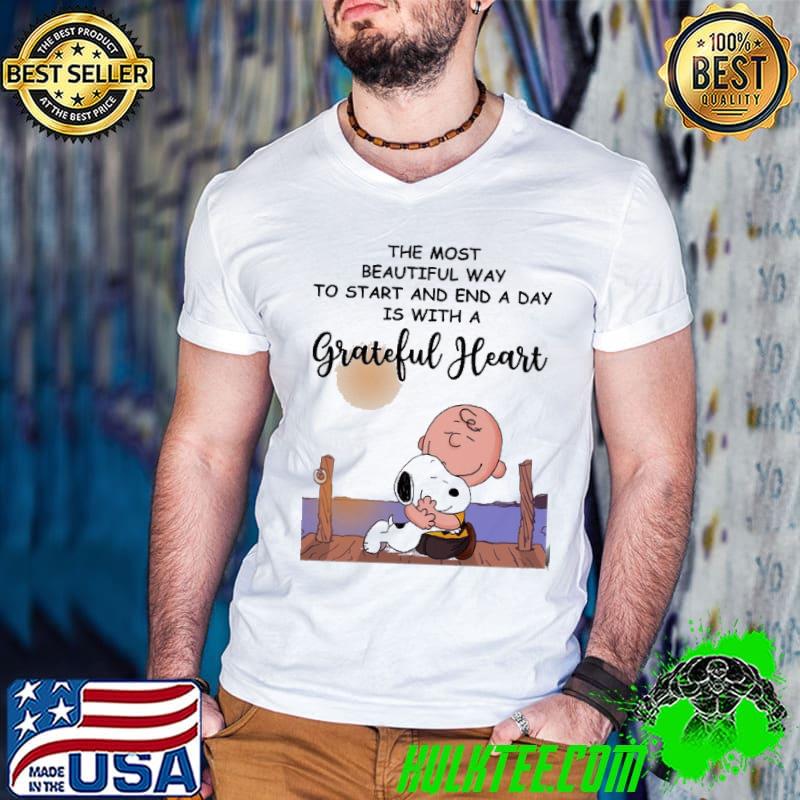 The Most Beautiful Way To Start And End A Day Is With A Grateful Heart Shirt Guys V Neck The Most Beautiful Way To Start And End A Day Is With A Grateful Heart Shirt Guys V Neck