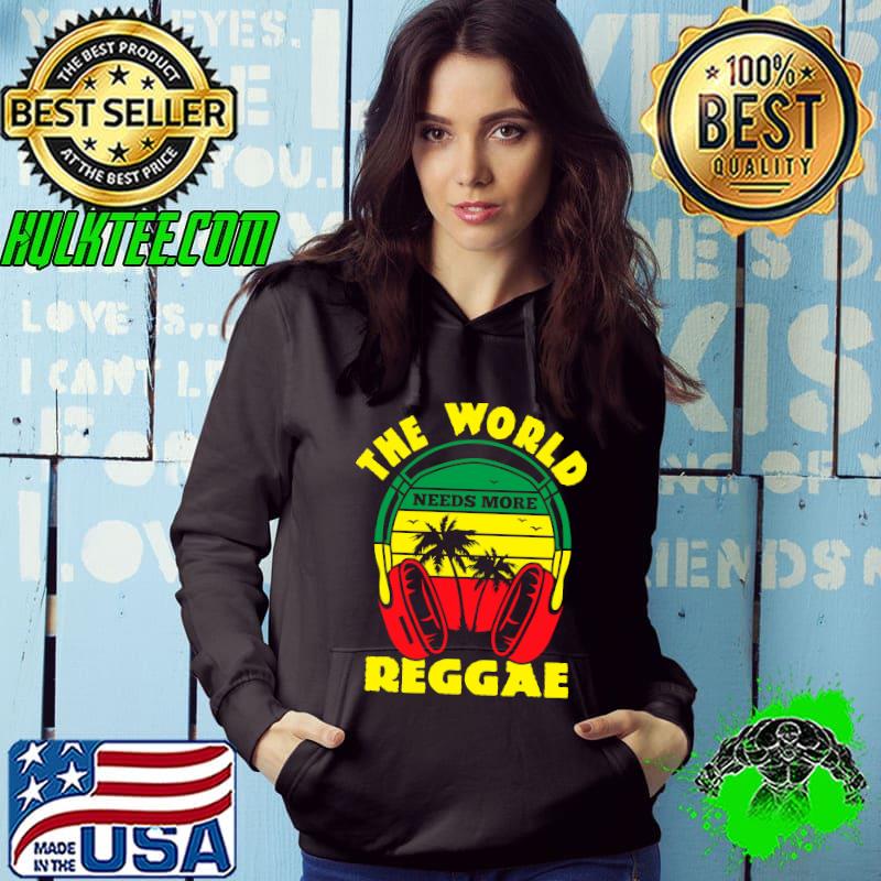 The World Needs More Reggae. Rasta Reggae Music Headphones T-shirt