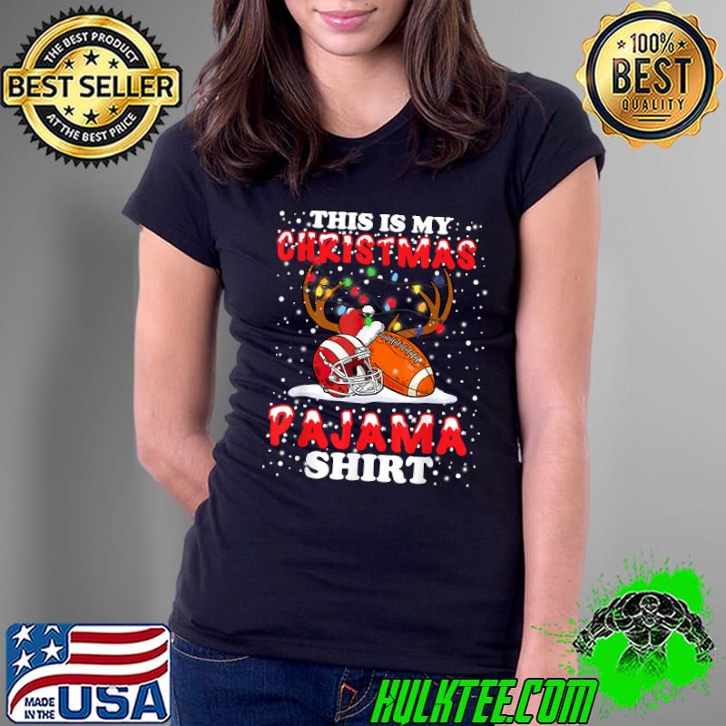 This Is My Christmas Pajama Shirt Football Christmas Light T-Shirt Ladies Tee This Is My Christmas Pajama Shirt Football Christmas Light T-Shirt Ladies Tee