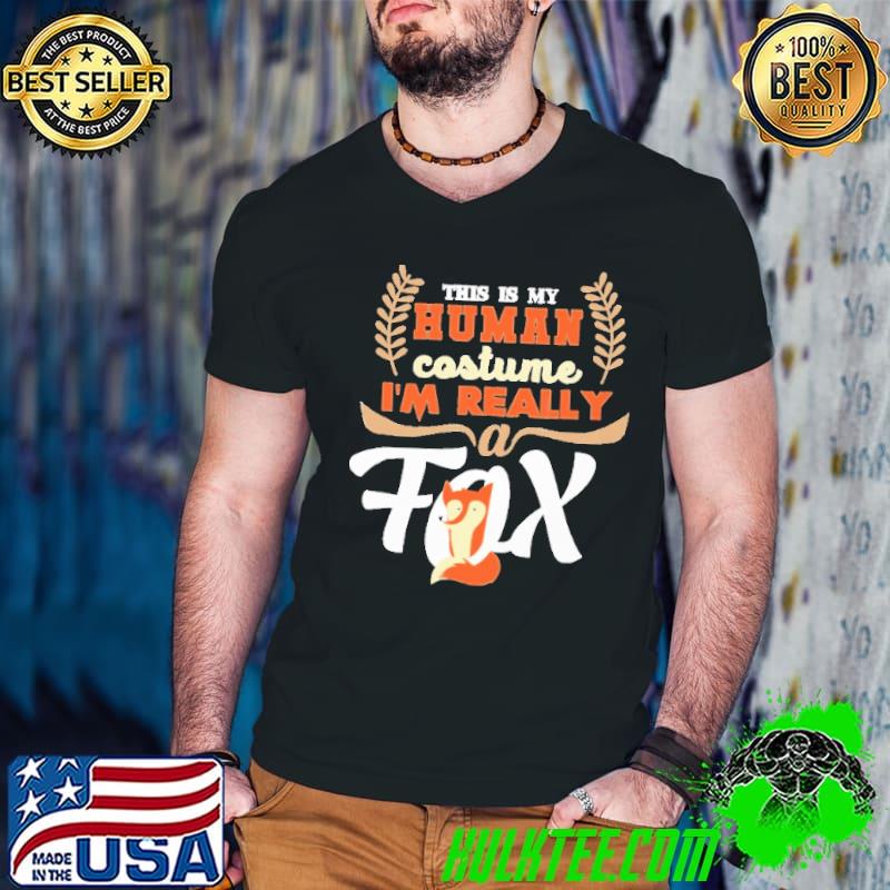 This Is My Human Costume I'm Really A Fox Vintage Shirt Guys V Neck This Is My Human Costume I'm Really A Fox Vintage Shirt Guys V Neck