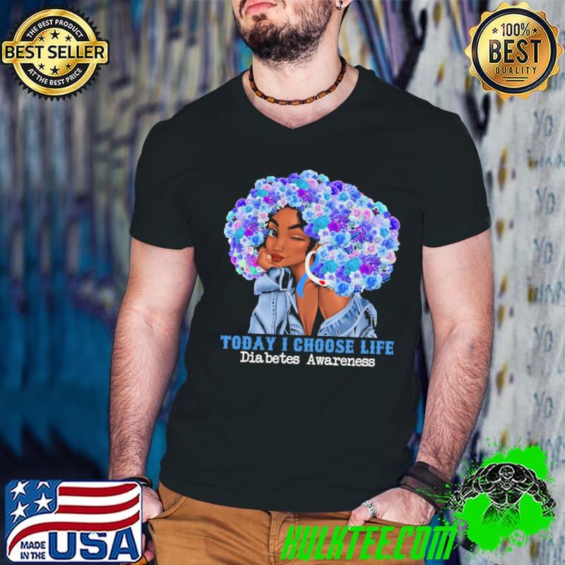 Today I Choose Life Diabetes Awareness Black Girl Shirt Guys V Neck Today I Choose Life Diabetes Awareness Black Girl Shirt Guys V Neck