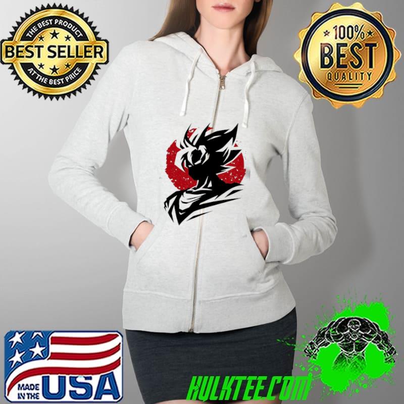 Top songoku And The Red Sun Japanese Art Shirt Full Zip Hooded Top songoku And The Red Sun Japanese Art Shirt Full Zip Hooded