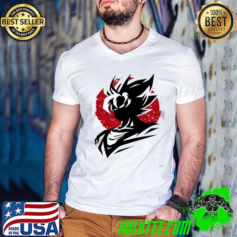 Top songoku And The Red Sun Japanese Art Shirt Guys V Neck Top songoku And The Red Sun Japanese Art Shirt Guys V Neck