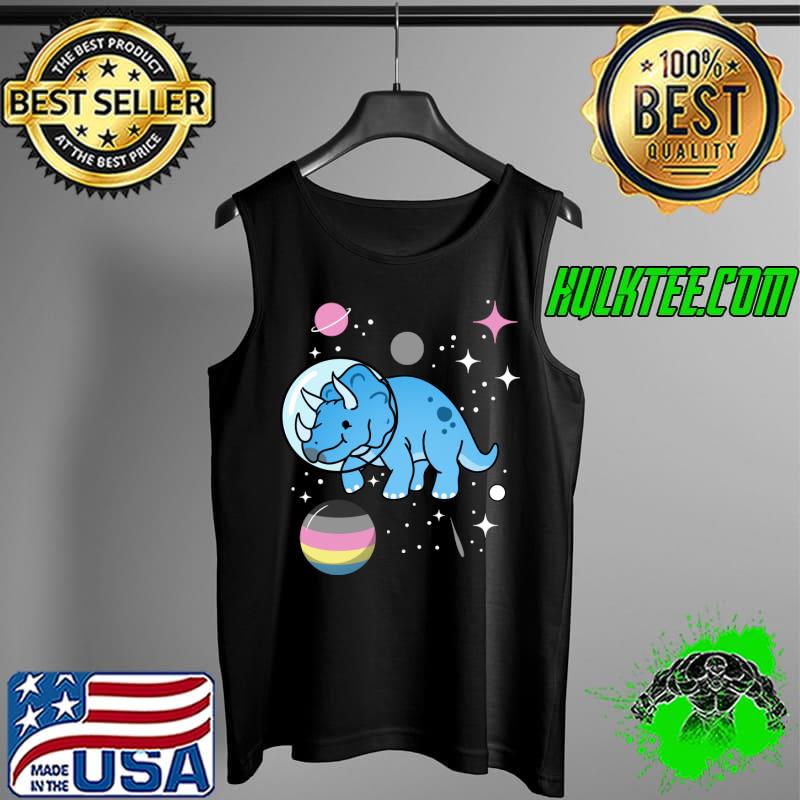 Triceratops Astronaut Polygender Pride T-Shirt Tank Top Triceratops Astronaut Polygender Pride T-Shirt Tank Top