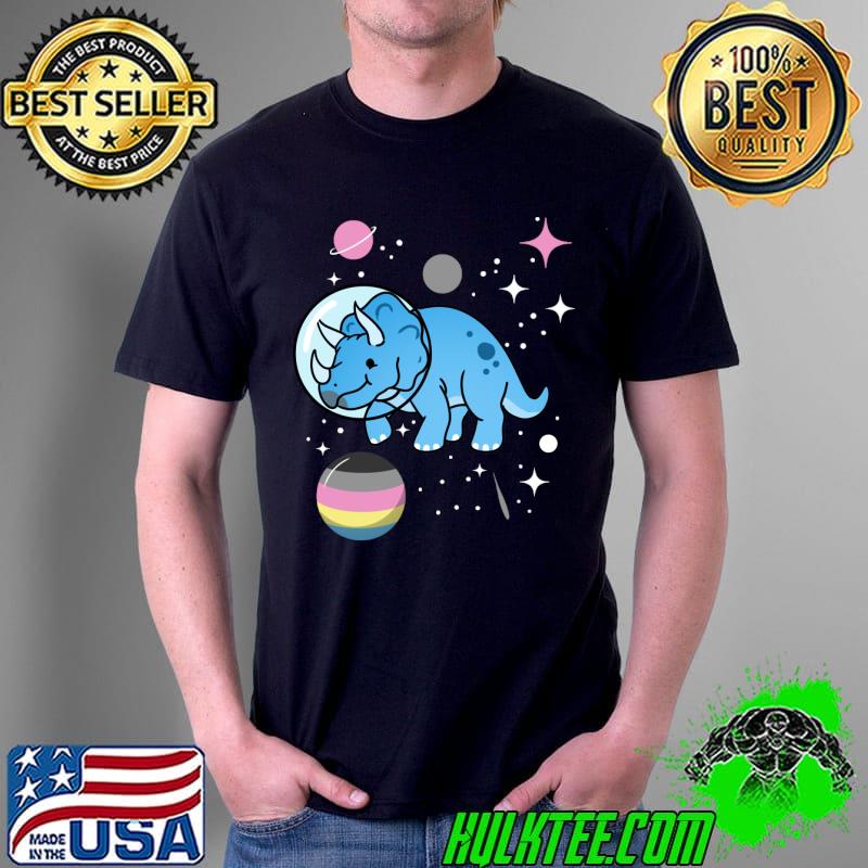 Triceratops Astronaut Polygender Pride T-Shirt Unisex Triceratops Astronaut Polygender Pride T-Shirt Unisex