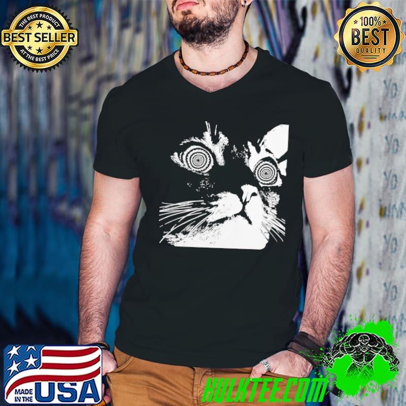 Trippy black hippie eyes cat s Guys V Neck Trippy black hippie eyes cat s Guys V Neck