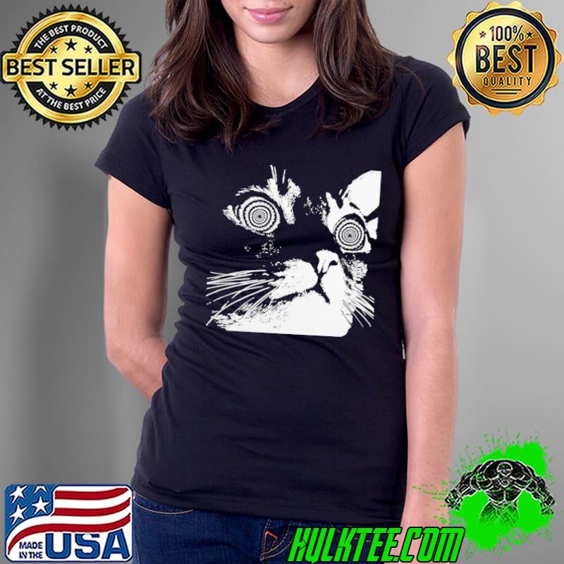 Trippy black hippie eyes cat s Ladies Tee Trippy black hippie eyes cat s Ladies Tee