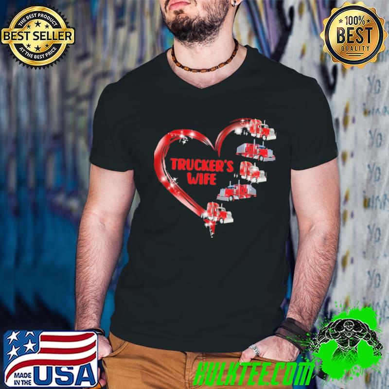 Trucker's Wife Heart Shirt Guys V Neck Trucker's Wife Heart Shirt Guys V Neck