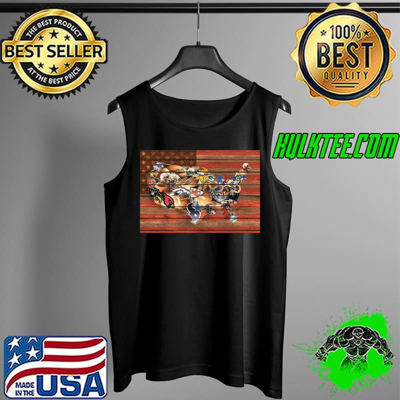 Usa Nfl Map Collage American Flag Shirt Tank Top Usa Nfl Map Collage American Flag Shirt Tank Top