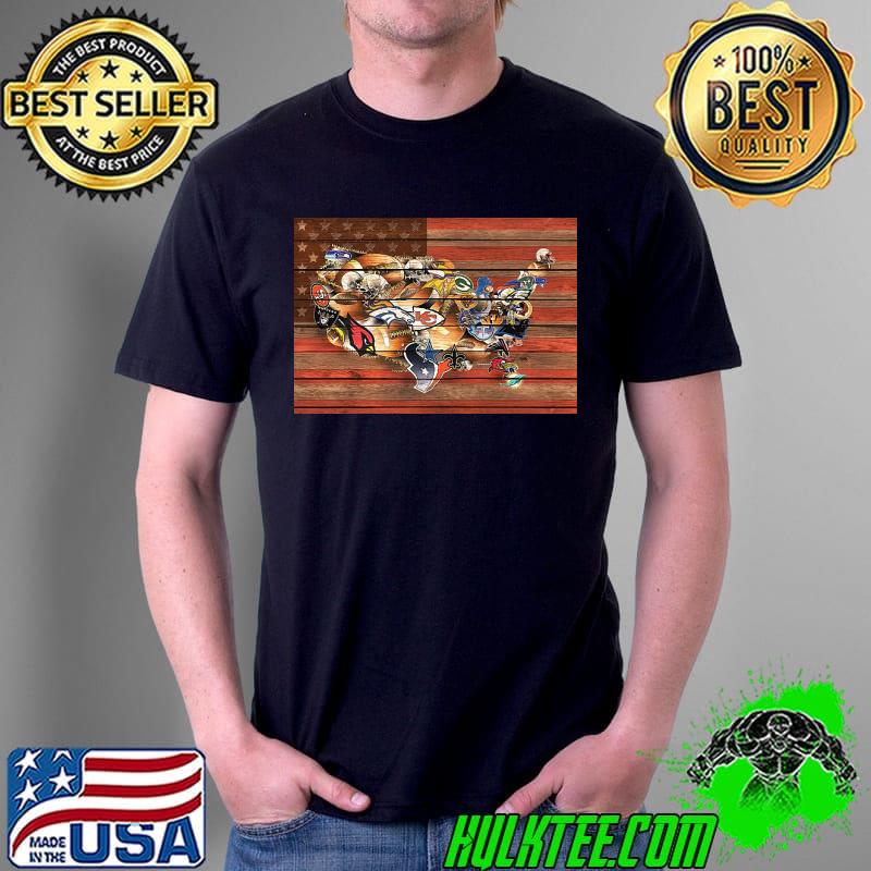 Usa Nfl Map Collage American Flag Shirt Unisex Usa Nfl Map Collage American Flag Shirt Unisex
