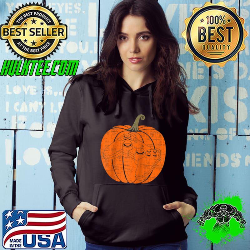 Video Game Controller Pumpkin Thanksgiving Gaming Lover Raglan Baseball T-shirt