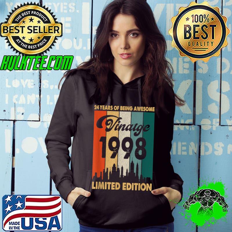 Vintage 1998 Limited Edition 24th Birthday 24 Years Of Being Awesome Shirt