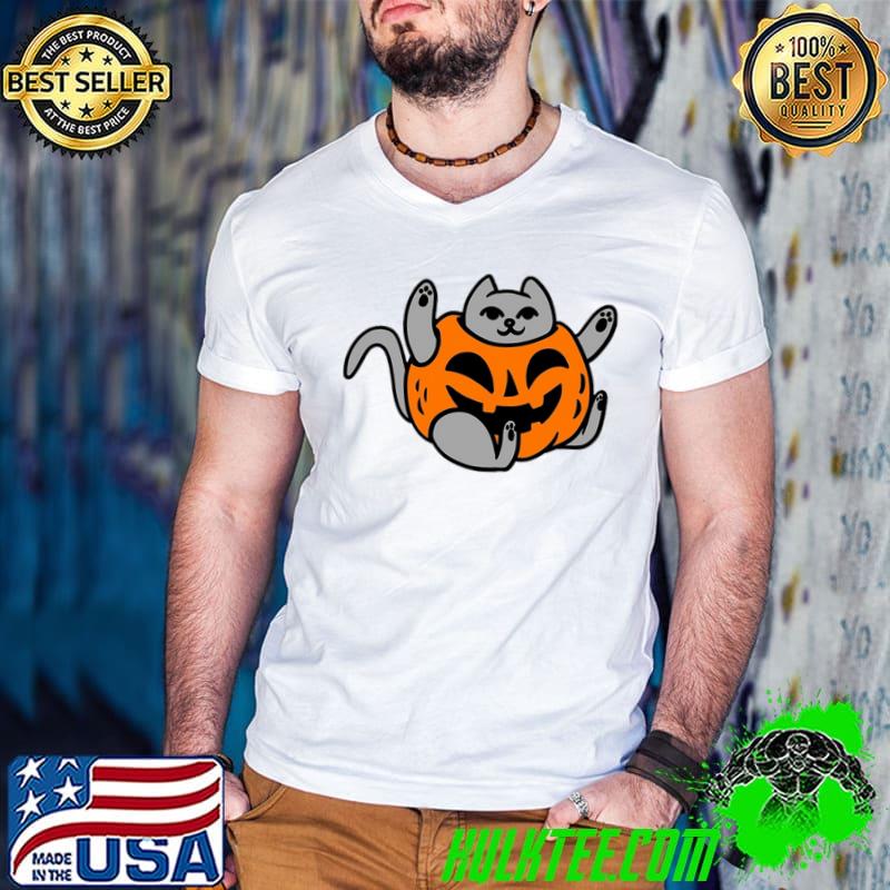 Witch Cat Meoween pumpkin halloween Classic T-Shirt