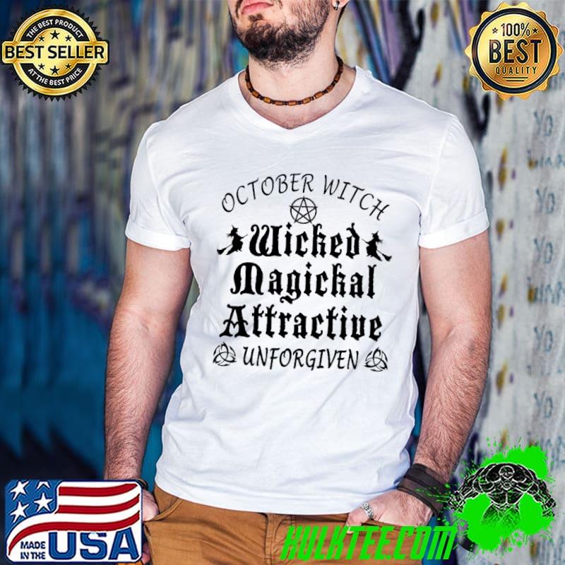 Witch - Witch Wicked Magickal Attractive Unforgiven October Shirt Guys V Neck Witch - Witch Wicked Magickal Attractive Unforgiven October Shirt Guys V Neck