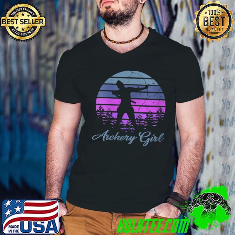ARCHERY GIRL Bow & Arrow Shooting Sports Teen T-Shirt Guys V Neck ARCHERY GIRL Bow & Arrow Shooting Sports Teen T-Shirt Guys V Neck