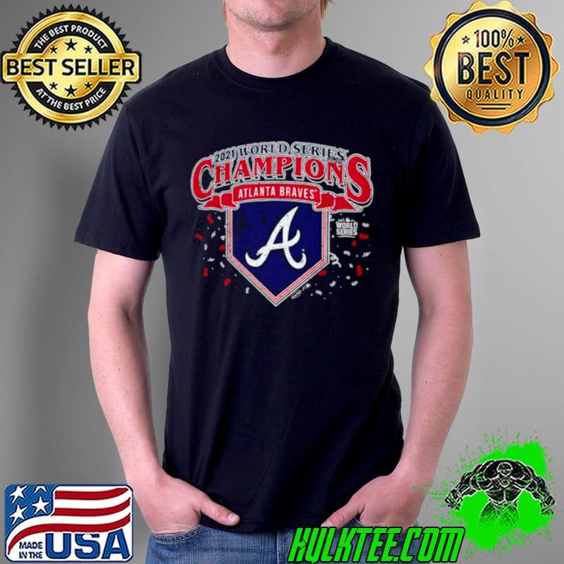 atlanta Braves Majestic Threads Black 2021 World Series Champions Confetti Softhand T Shirt Unisex atlanta Braves Majestic Threads Black 2021 World Series Champions Confetti Softhand T Shirt Unisex