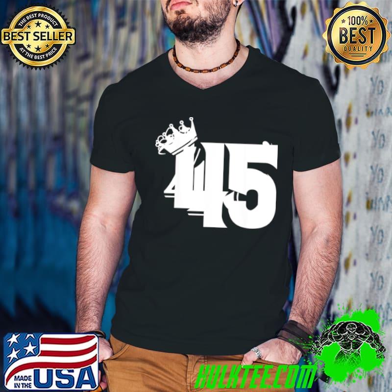 Awesome 45th Birthday Vintage Number 45 With Crown Shirt Guys V Neck Awesome 45th Birthday Vintage Number 45 With Crown Shirt Guys V Neck