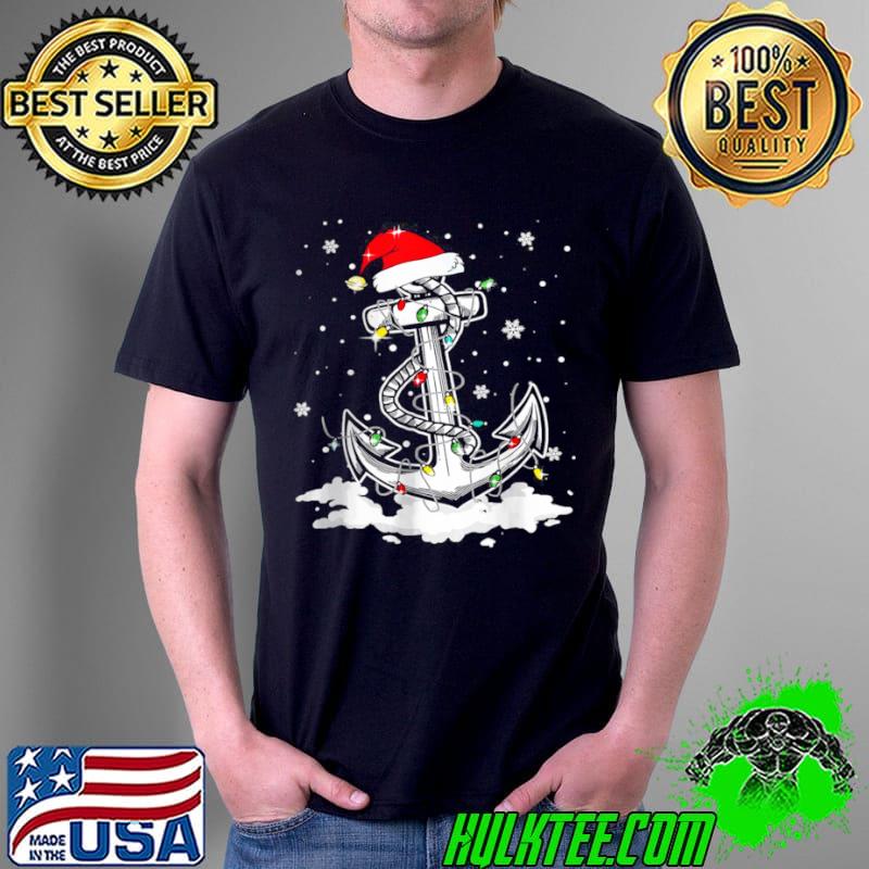 Awesome Anchor Boating Sailing Christmas Santa Hat Lights Unisex Awesome Anchor Boating Sailing Christmas Santa Hat Lights Unisex