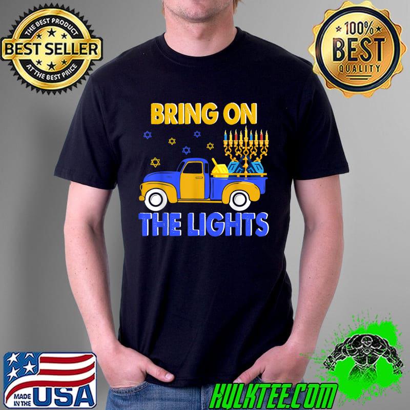 Awesome bring The Lights Hanukkah Chanukah Truck With Menorah Jewish T-Shirt Unisex Awesome bring The Lights Hanukkah Chanukah Truck With Menorah Jewish T-Shirt Unisex