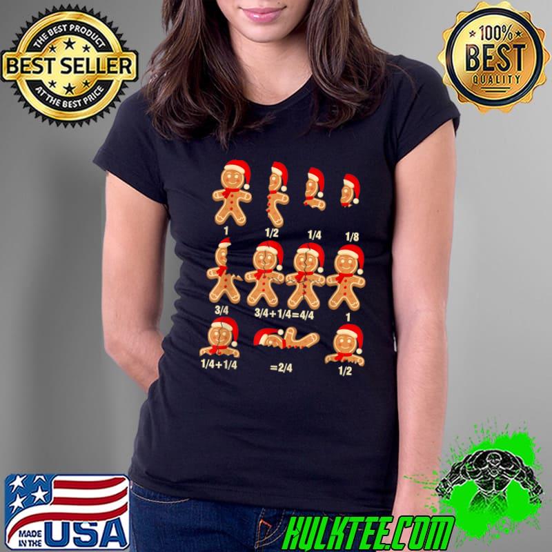 Awesome Christmas Math Teacher Equation Gingerbread With Santa Hat T-Shirt Ladies Tee Awesome Christmas Math Teacher Equation Gingerbread With Santa Hat T-Shirt Ladies Tee