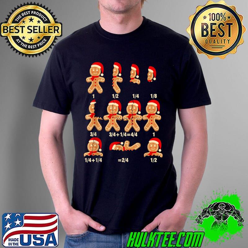 Awesome Christmas Math Teacher Equation Gingerbread With Santa Hat T-Shirt Unisex Awesome Christmas Math Teacher Equation Gingerbread With Santa Hat T-Shirt Unisex