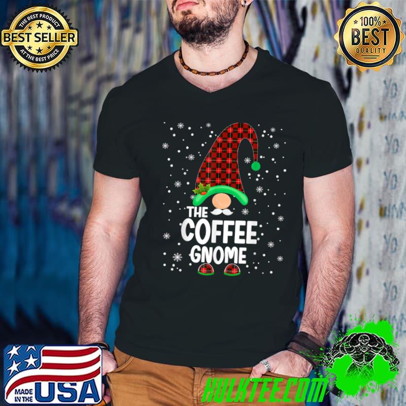 Awesome coffee Gnome Buffalo Plaid Matching Family Christmas Pajama T-Shirt