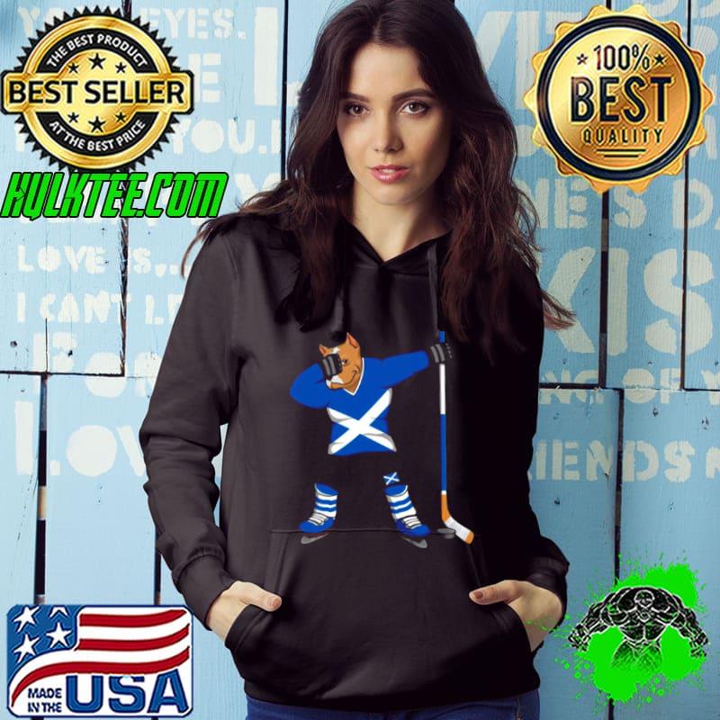 Awesome Dabbing Pitbull Scotland Ice Hockey Fans Jersey Winter Sport Shirt