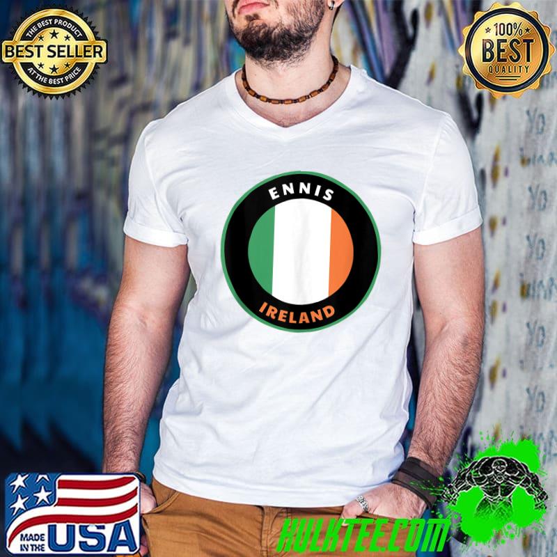Awesome ennis Ireland IE Irish Heritage & Pride Flag Badge T-shirt