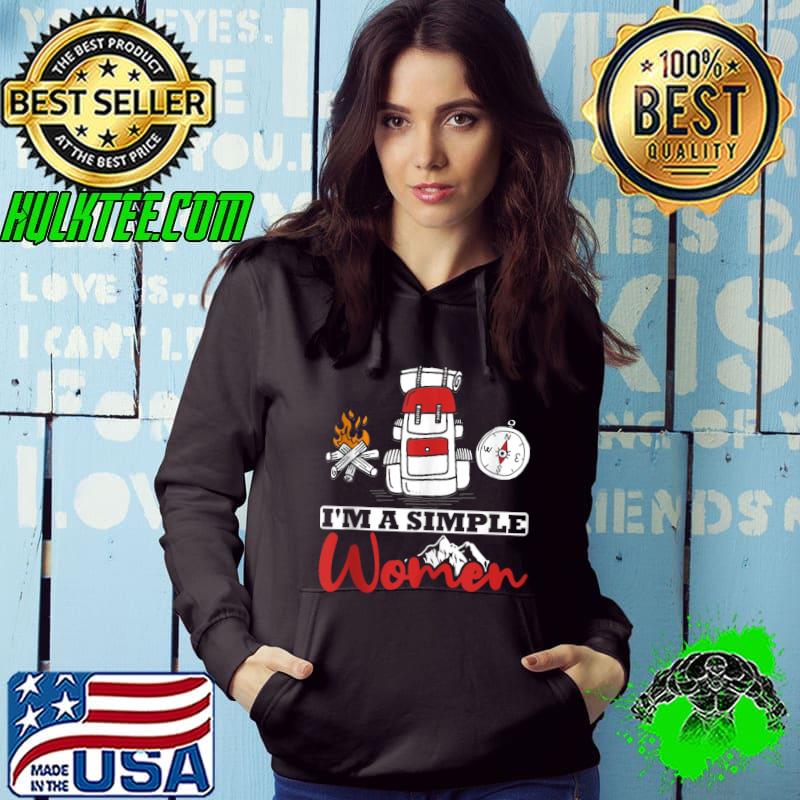 Awesome Funny Hiking Mountains Nature Outdoor Im A Simple Women T-shirt