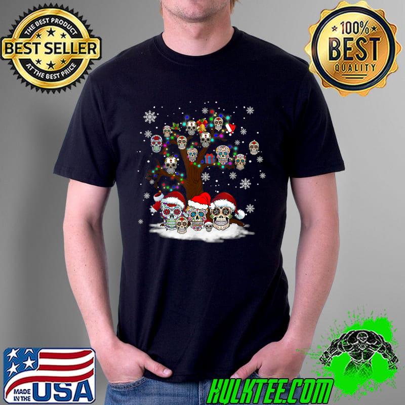 Awesome Funny Sugar Skull Christmas Tree Santa Hat Xmas T-Shirt Unisex Awesome Funny Sugar Skull Christmas Tree Santa Hat Xmas T-Shirt Unisex
