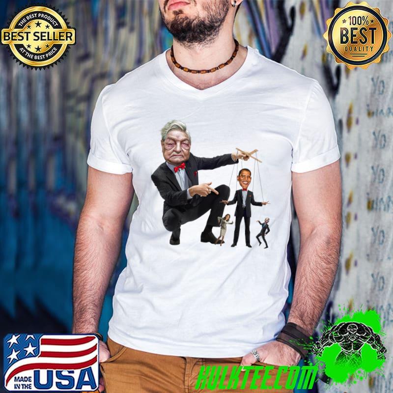 Awesome george Soros Playing Puppets Anti Biden T-Shirt