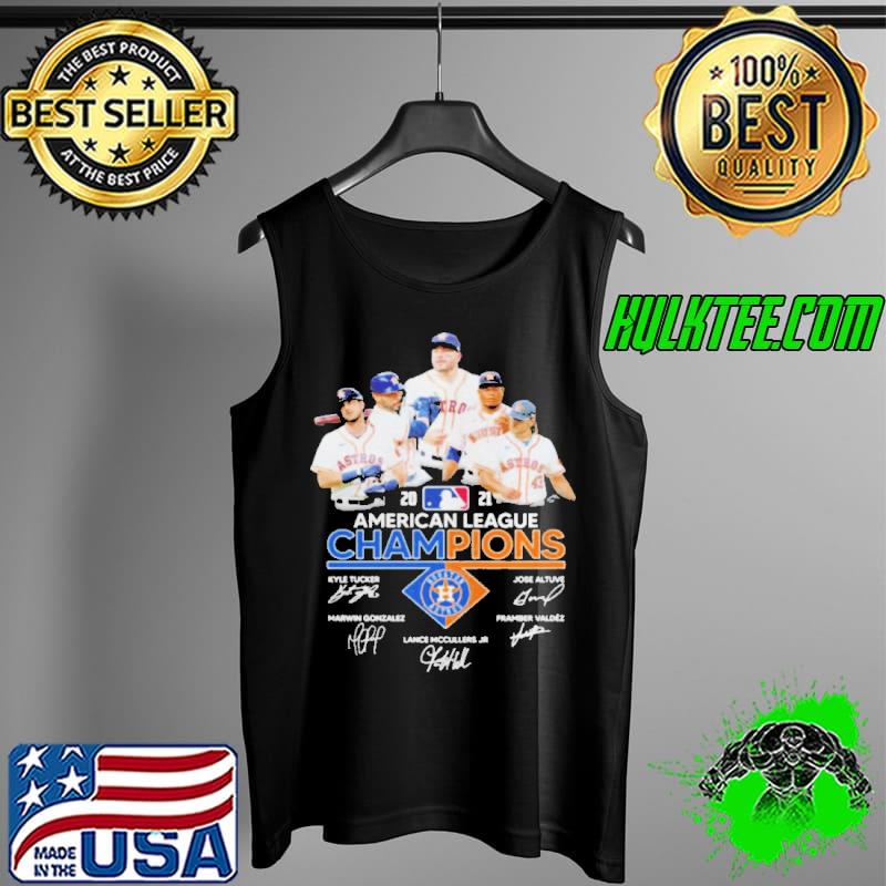Awesome houston Astros 2021 American League Champions Signatures Shirt Tank Top Awesome houston Astros 2021 American League Champions Signatures Shirt Tank Top
